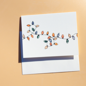 Watercolor cards christmas lights