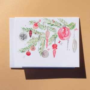 Watercolor Card ornaments