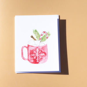 Watercolor cards hot cocoa