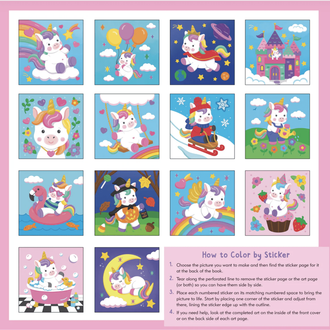 Color-By-Sticker Baby Unicorn Sparkles scene