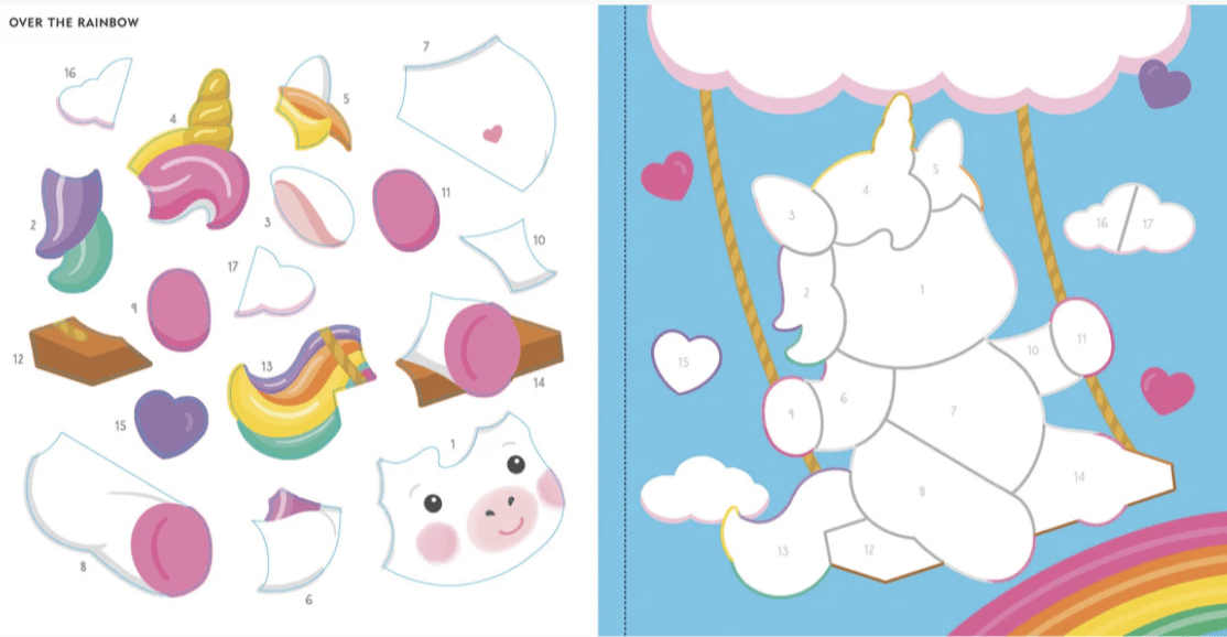 Color-By-Sticker Baby Unicorn Sparkles Swing