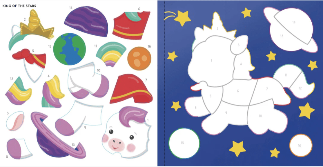 Color-By-Sticker Baby Unicorn Sparkles Space