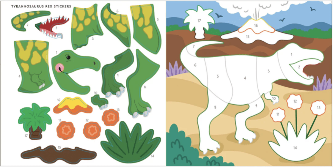 Color By Sticker Dinosaurs Trex