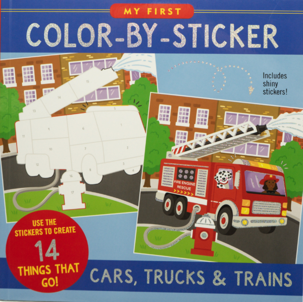Color-by-Sticker Cars, Tricks, & Trains
