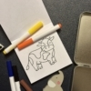 Cow Coloring Sheet with Markers