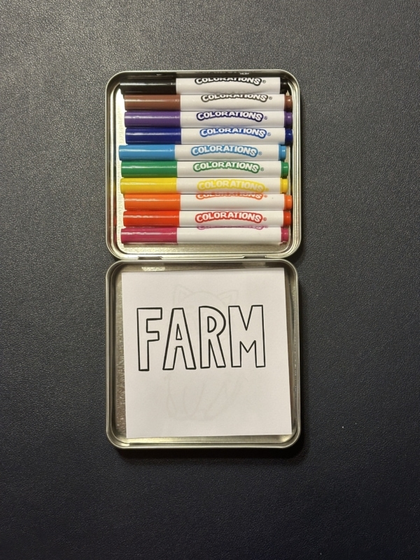 Open Coloring Tin with Markers