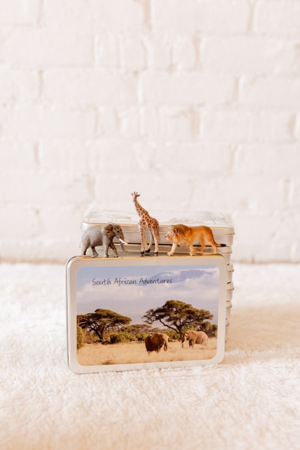 Large Magnetic Animal Tin with Safari Animals