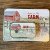 Mini Farm Animal Tin on top of Large Farm Animal Tin