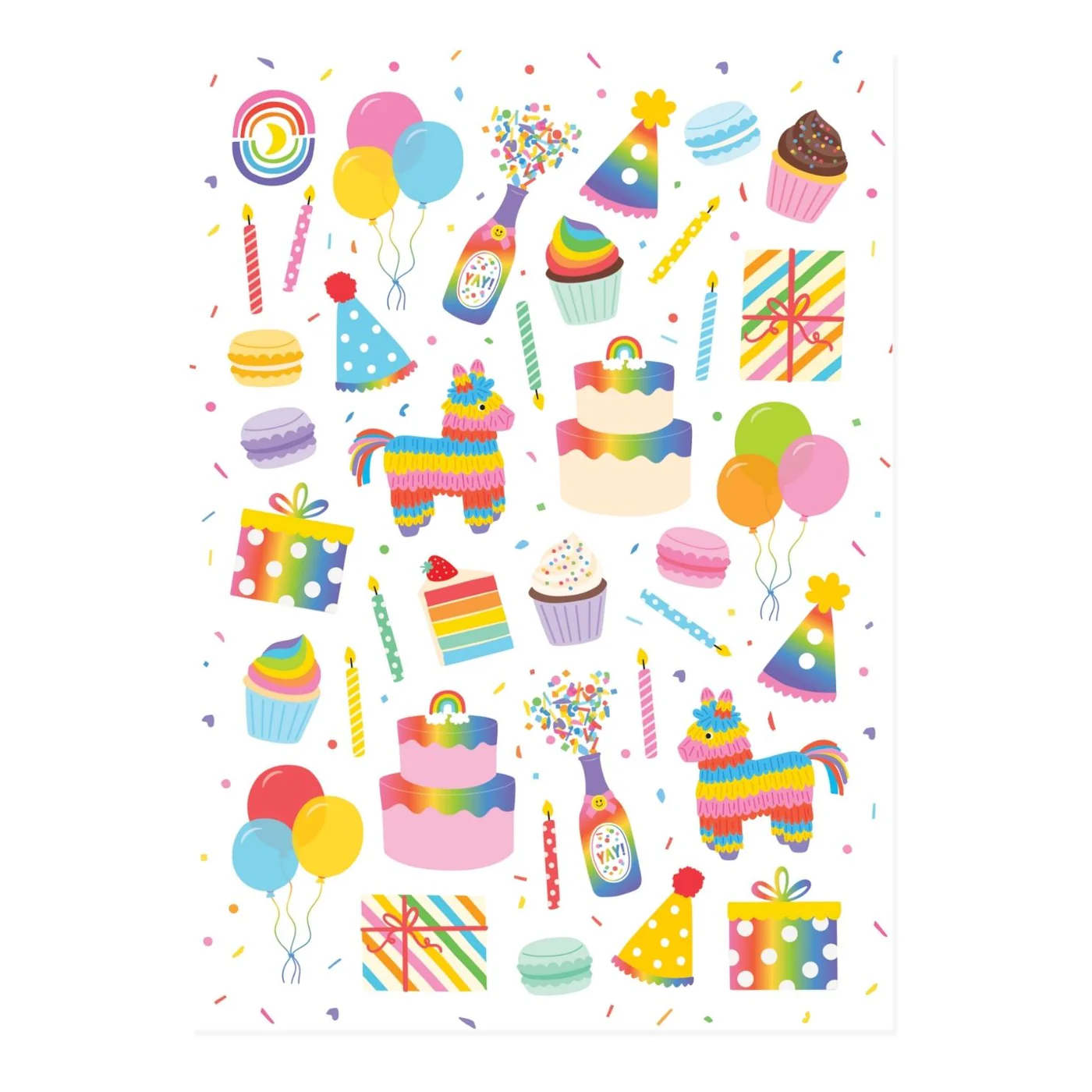 Glossy Sticker Sheet- Rainbow Party