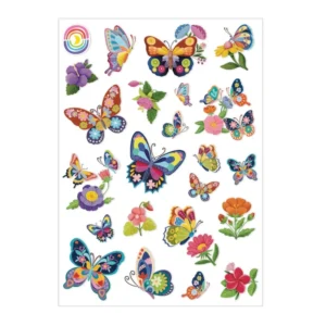 Glossy Sticker Sheet- Butterfly Blooms