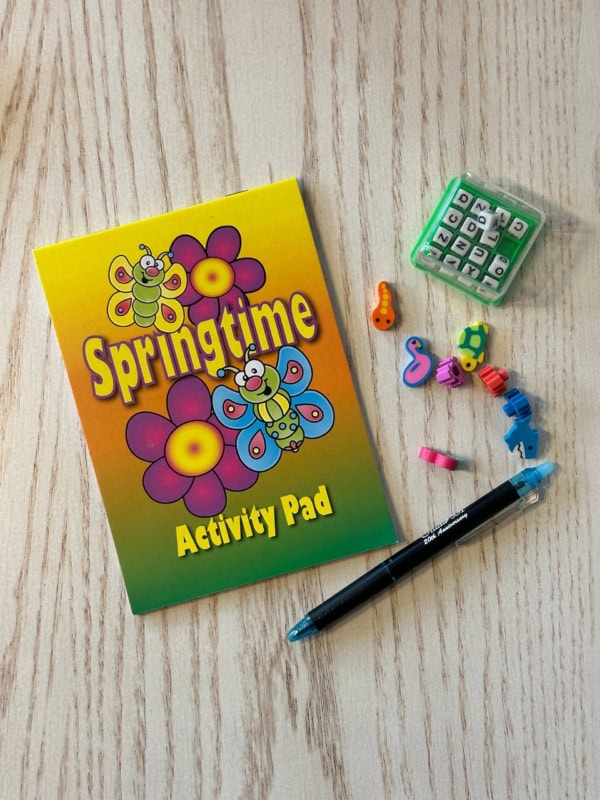 Activity pad and erasable pencil