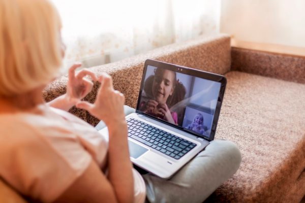 Video Call During Quarantine for Mother and Daughter